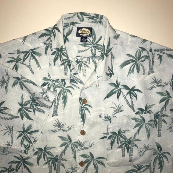Men's Tommy Bahama 100% Linen Short Sleeve Button Shirt-Palm Trees-Size XL - Picture 1 of 9